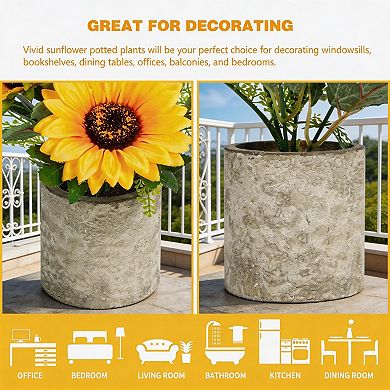 Kaelin Home Sunflower Artificial Flowers Pot