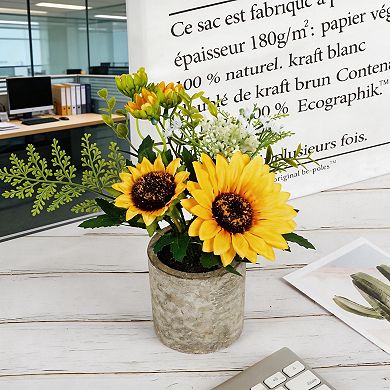 Kaelin Home Sunflower Artificial Flowers Pot
