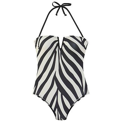 Lascana Women's Animal Print V Notch One Piece