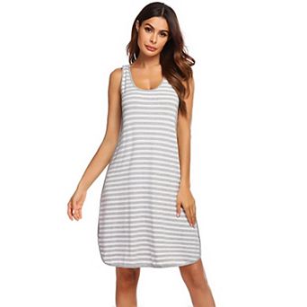 Ekouaer Womens 1 Nursing Dress Sleeveless Nightdress Maternity Nightgown Nightshirt with Snap