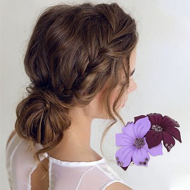 Elegant Double Flower Hair Clips for Home 1 Pc