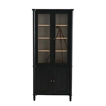 Vintage Display Cabinet Mid-Century Modern Bookcase with Glass Doors