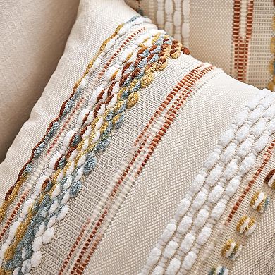 Boho Throw Pillow Covers Set of 2 Chenille Tufted Striped