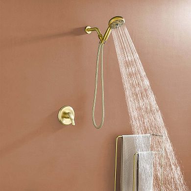 10-Spray Pattern 5 in. Wall Mount 2.5 GPM Fixed Shower Heads with Single Handle
