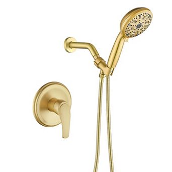 10-Spray Pattern 5 in Wall Mount 2.5 GPM Fixed Shower Heads with Single Handle