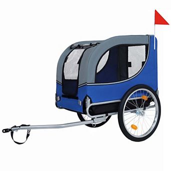 66LB All-Terrain Folding Dog Bike Trailer-Steel Frame for Cycling and Camping