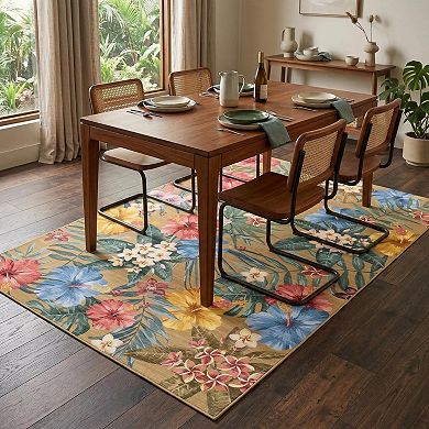 ANIXOL Modern Floral Accent Rug
