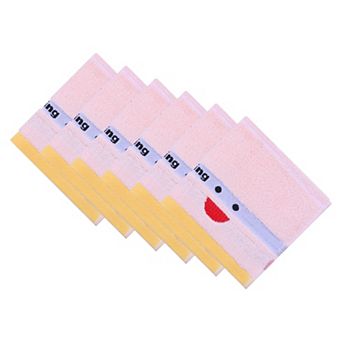 Wash Cloths Smile and Letter Patterns Embroidery Cotton Washcloths for Face Body, 13 x 13 in