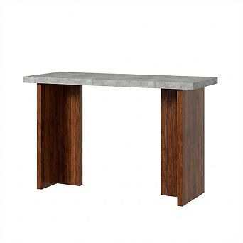 55 Inch Counter Height Bar Table,Rectangular Faux Marble Top,High Top Dining Table for Dining Room