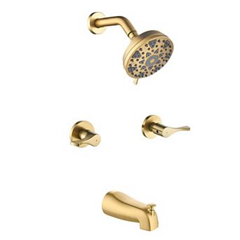 2 Handles 6-Spray Pattern 5 in Tub and Shower Faucet Faucet 2.5 GPM, Valve Included