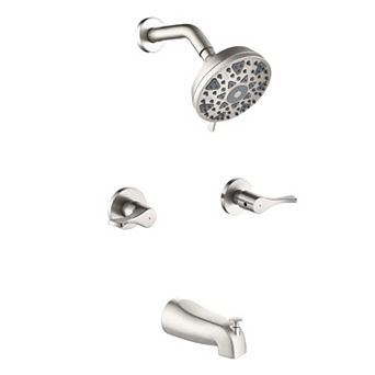 2 Handles 6-Spray Pattern 5 in Tub and Shower Faucet Faucet 2.5 GPM, Valve Included