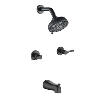 2 Handles 6-Spray Pattern 5 in Tub and Shower Faucet Faucet 2.5 GPM, Valve Included