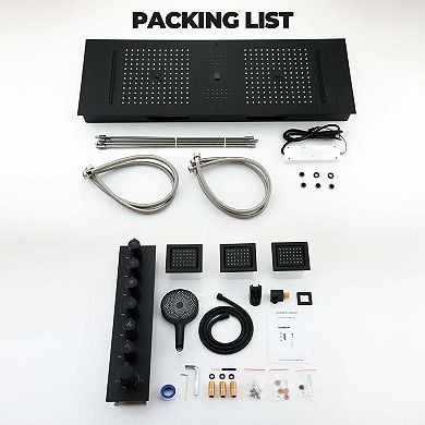 4-Spray Thermostatic Dual Shower Head Ceiling Mount Fixed and Handheld Shower Head 2.5GPM, Jet Spray