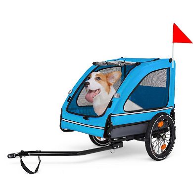 88LB Capacity Pet Bike Trailer for Small and Medium Dogs Foldable, Non-Slip