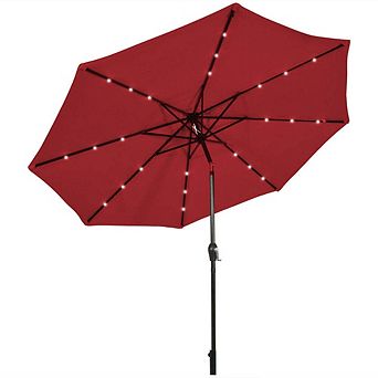 10 ft. Steel Cantilever Patio Umbrella with Crank and LED Lights