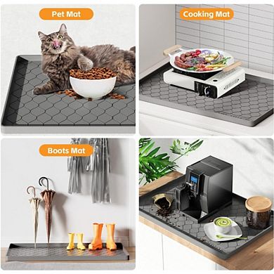 Great Ambitions 34"x22" Waterproof Silicone Under Sink Mat, Cabinet & Shelf Protector