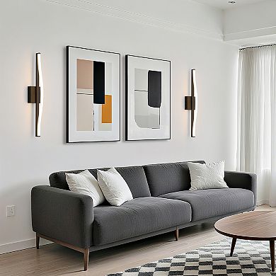 POWLIG 23.62" Modern Wall Sconce - Dimmable LED Light with Adjustable Temperature and Acrylic Shade