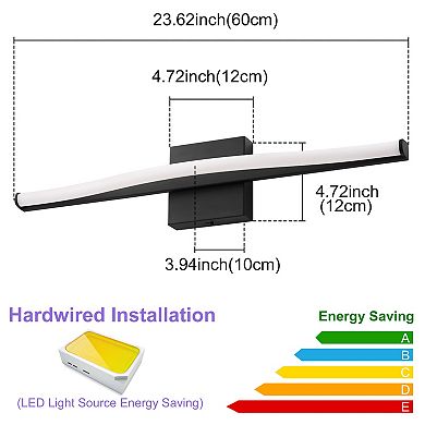 POWLIG 23.62" Modern Wall Sconce - Dimmable LED Light with Adjustable Temperature and Acrylic Shade