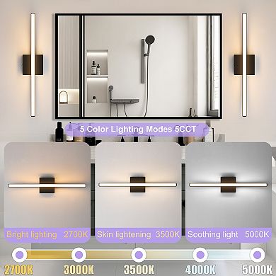 POWLIG 23.62" Modern Wall Sconce - Dimmable LED Light with Adjustable Temperature and Acrylic Shade