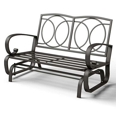 2 Seats Outdoor Swing Glider Chair with Comfortable Cushions