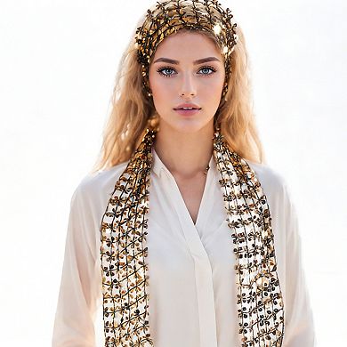 Sequined Cut-Out Scarf 1 Pc