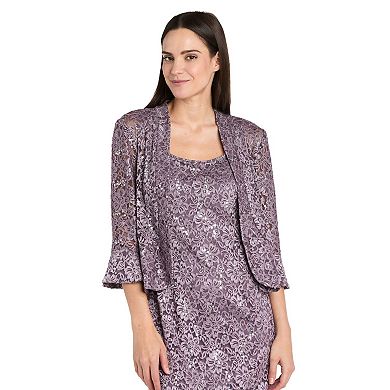 Petite R&M Richards 2-pc. Lace Column Dress & Scalloped Open-Front Jacket Set