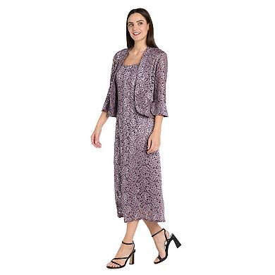 Petite R&M Richards 2-pc. Lace Column Dress & Scalloped Open-Front Jacket Set