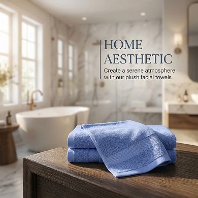 Solid Cotton Washcloths, 13" x 13" Soft Absorbent Reusable Face Cloth for Bathroom 13" x 13"