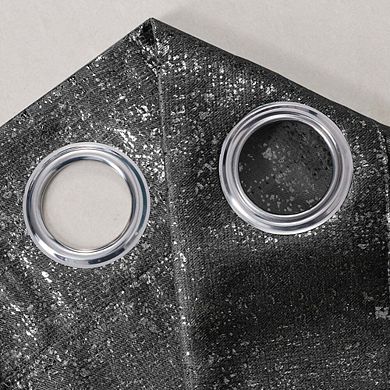 Dainty Home 2-Pack Artistic 100% Blackout Grommet Curtain Panel Pair with 3D Lurex Texture