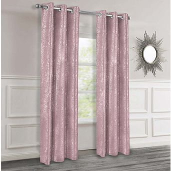 Dainty Home 2-Pack Artistic 100% Blackout Grommet Curtain Panel Pair with 3D Lurex Texture