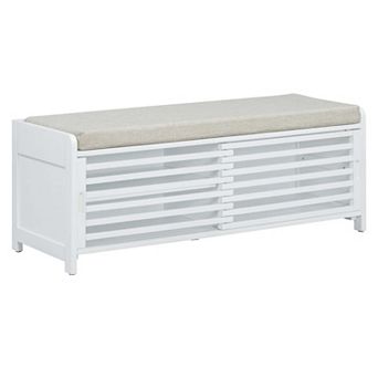 Storage Shoe Bench with Retro Charm for Entryway
