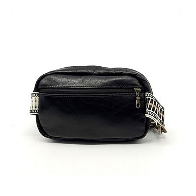 Belt Bag Leather Woven Strap