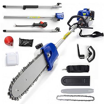 Gas Pole Saw, 52CC 2 Stroke Gas Powered Pole ChainSaw, 12 Inch Cutting Bar, 16 ft Triming Height