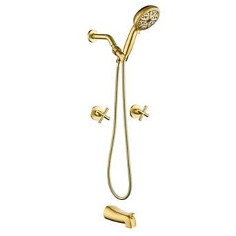 2 Handle 10-Spray Tub and Shower Faucet 2.5 GPM 4.92 in Shower Heads, Valve Included