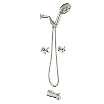 2 Handle 10-Spray Tub and Shower Faucet 2.5 GPM 4.92 in Shower Heads, Valve Included