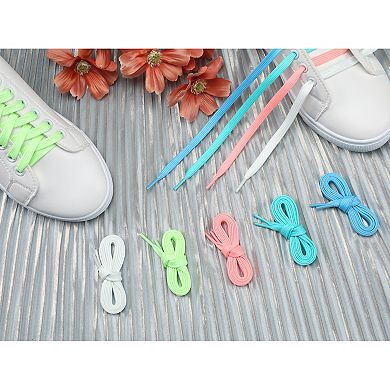 Women's Solid Color Flat Shoelaces Athletic Shoestrings 2 Pairs for Sneakers
