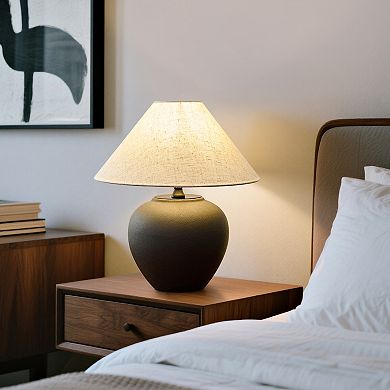 POWLIG Modern Ceramic Table Lamp - Bedside Lamp for Bedroom & Living Room-15.75"