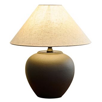 POWLIG Modern Ceramic Table Lamp - Bedside Lamp for Bedroom & Living Room-15.75"