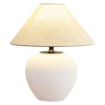 POWLIG Modern Ceramic Table Lamp - Bedside Lamp for Bedroom & Living Room-15.75"
