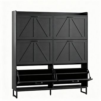 Narrow Flip Drawer Shoe Cabinet for Entryways and Hallways