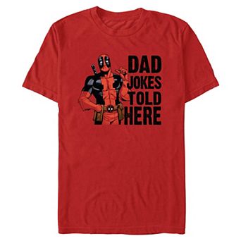 Men's Marvel Father's Day Deadpool Dad Jokes Told Here Graphic Tee