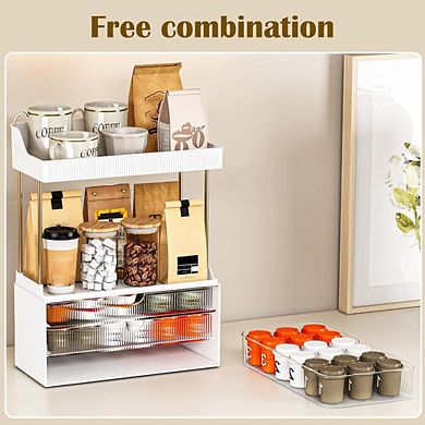 Great Ambitions 5-Tier Clear Makeup Organizer Drawers: 12.2"W for Skincare, Perfume, Vanity