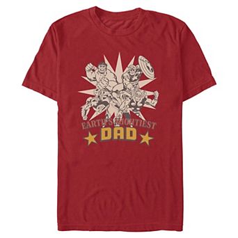 Men's Marvel Father's Day Men's Marvel Father's Day Avengers Earth's Mightiest Dad Graphic Tee
