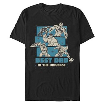 Men's Marvel Father's Day Avengers Best Dad In The Universe Graphic Tee