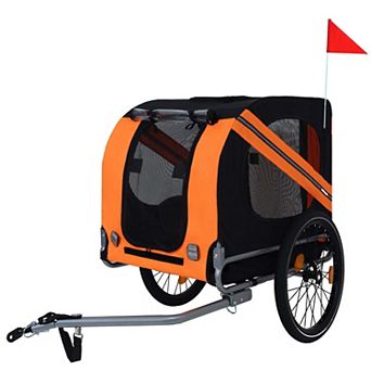 66LB Capacity Foldable All-Terrain Dog Bike Trailer-Steel Frame for Outdoor Adventures