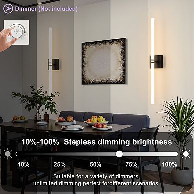 POWLIG 30-Inch Modern Wall Sconce, Dimmable LED Light for Bedroom, Living Room