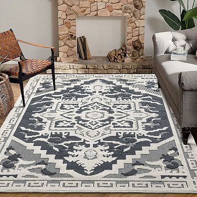 Distressed Area Rug Machine Washable Vacuum Clean Ultra Thin Stain Resistant Carpet for Living Room