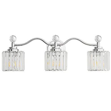 POWLIG Dimmable Vanity Light - Modern Bathroom Transitional Fixture with Crystal Shades