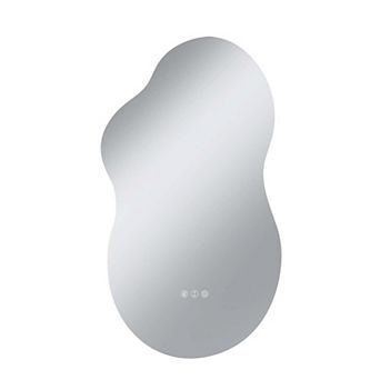 20"W x 36"H Backlit Cloud-Shaped Glass Bathroom Vanity Mirror Dimmable LED Lights Fog-Free