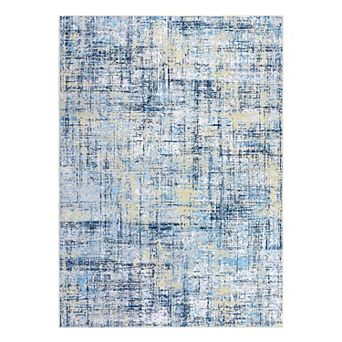 Contemporary Area Rug Non Slip Foldable Low Pile Ultra Thin Pet Friendly Floor Cover for Bedroom